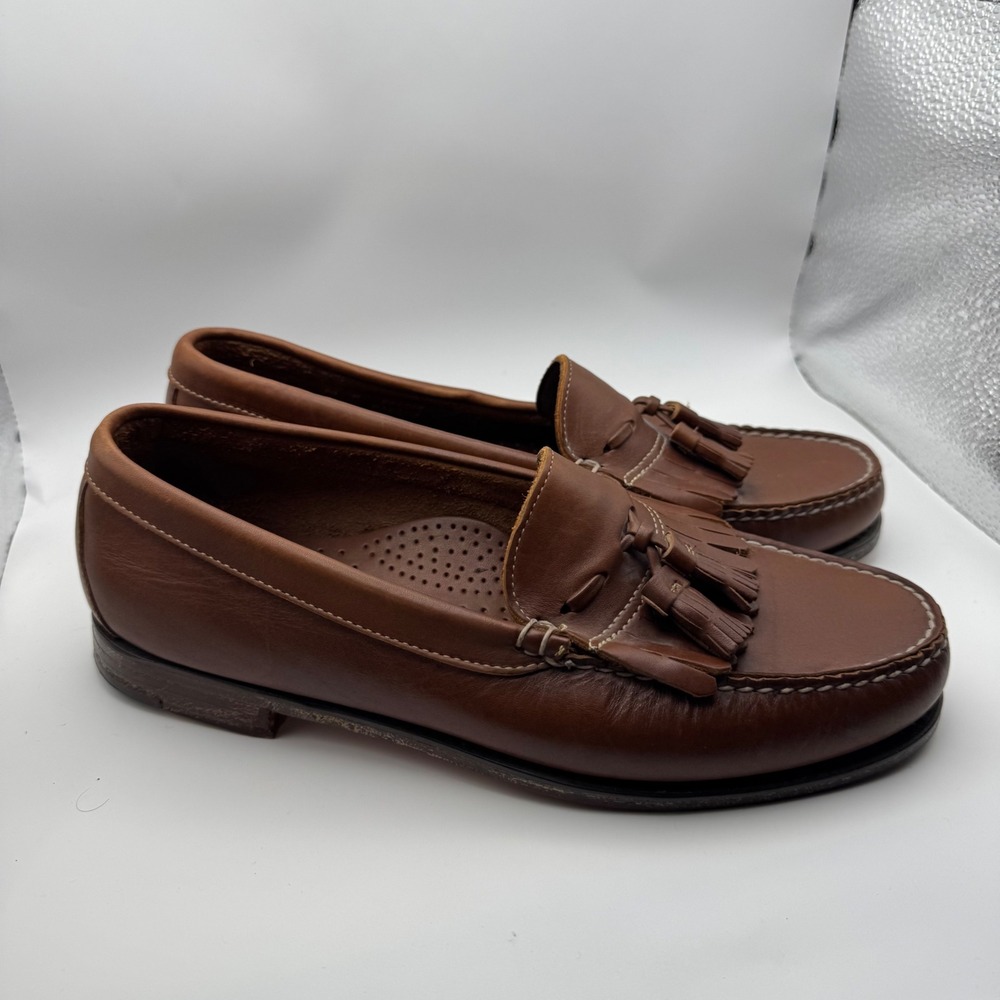 Dexter Mens Brown Leather Kiltie Tassel Loafers Made in USA 981568 Size 9.5 M